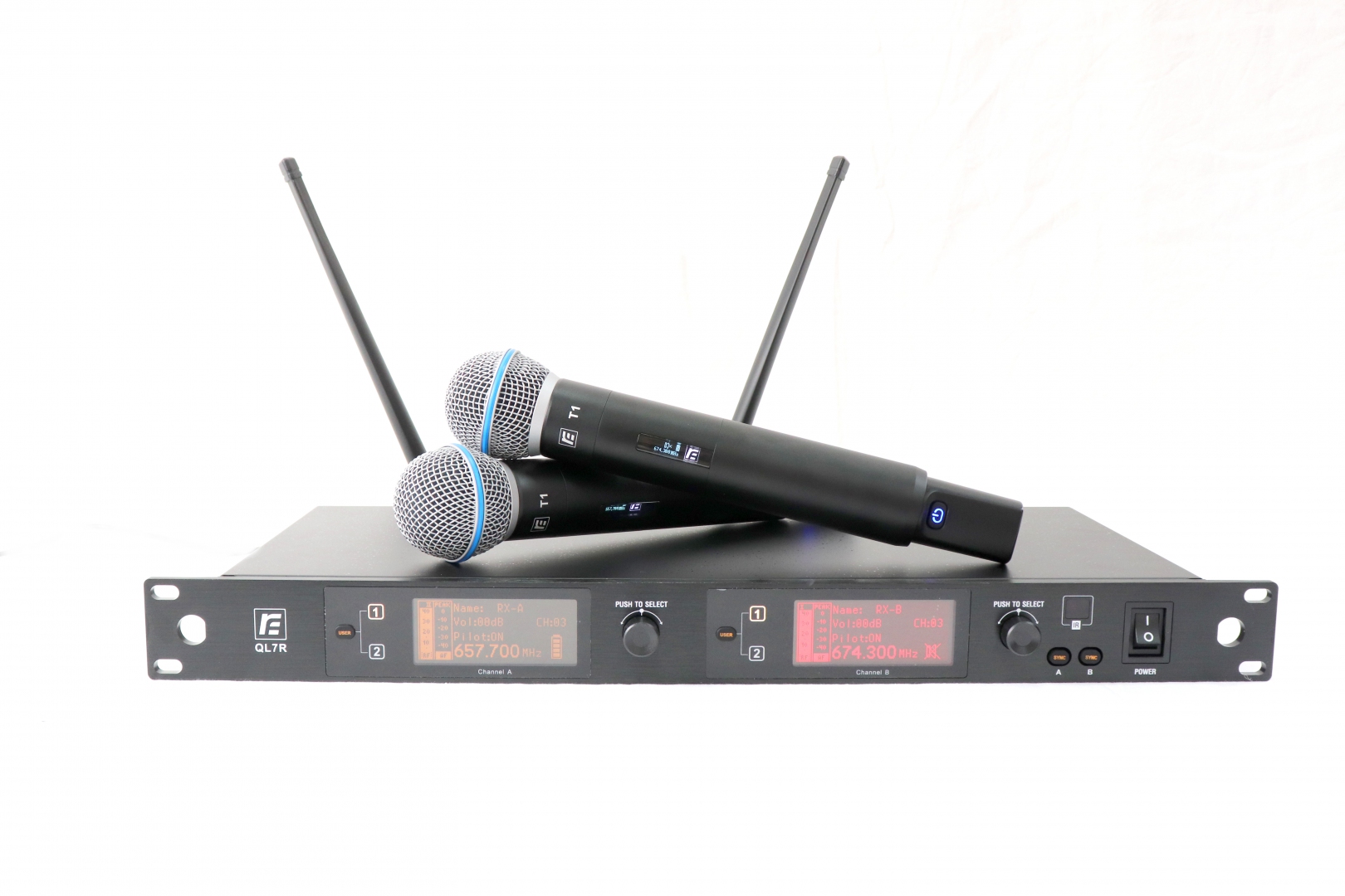 RFIntell QL7R/T1-A 651,800-683,400 МГц 2-канальная радиосистема с 2-мя ручными микрофонами в Тобольске